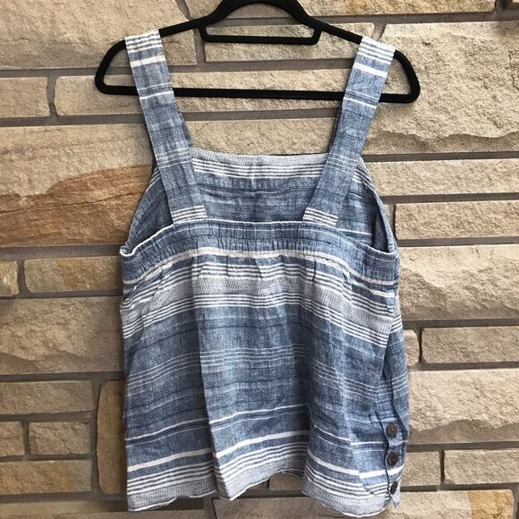 Carve Designs River Tank Top Cotton Linen Blend Blue chambray white xl - Picture 4 of 10